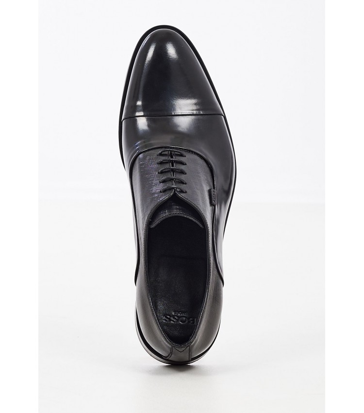 Men Shoes S5626.Flo Black Leather Boss shoes