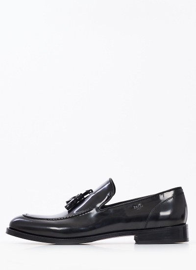 Ανδρικά Μοκασίνια S6333 Μαύρο Δέρμα Boss shoes