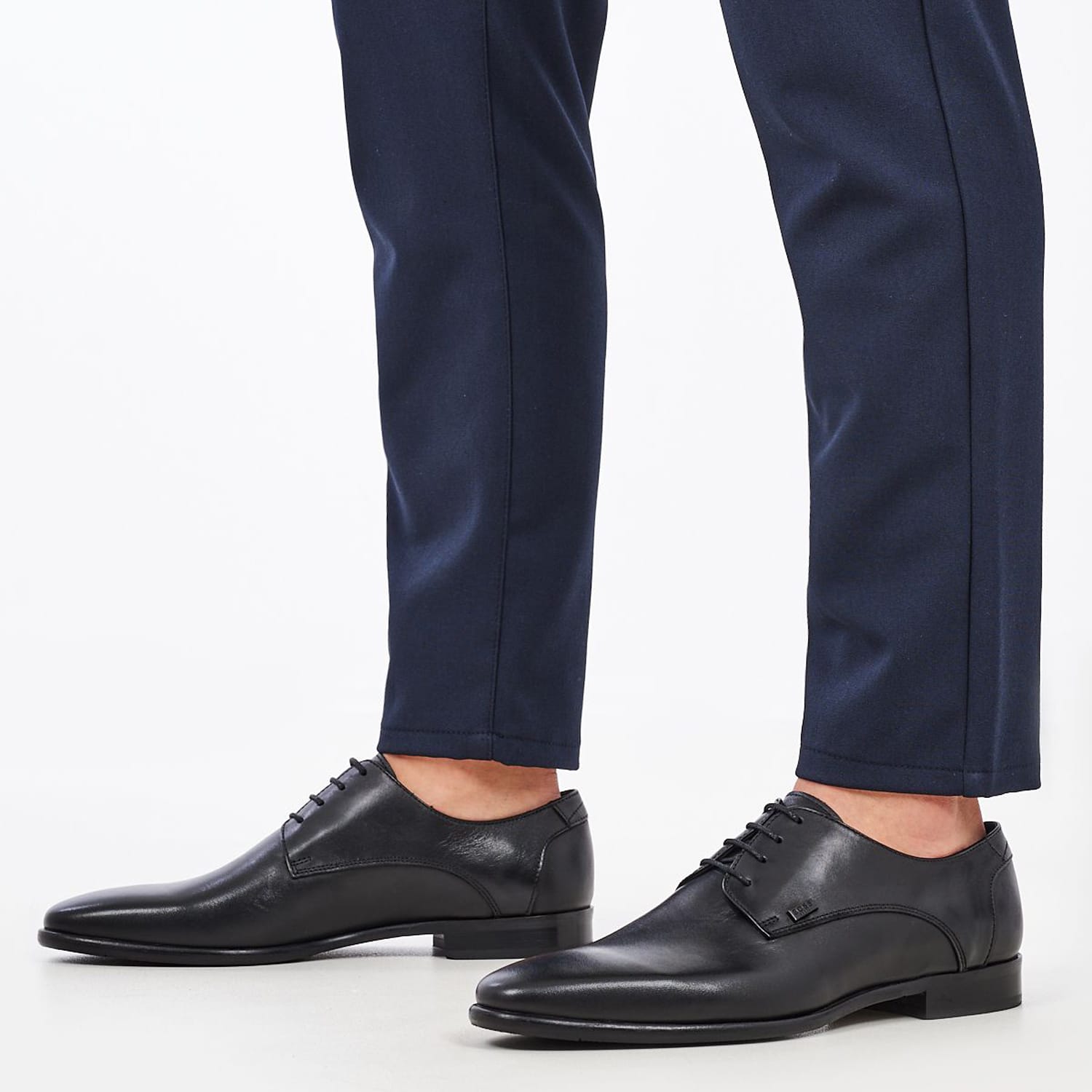 Ανδρικά Παπούτσια Δετά S6383 Μαύρο Δέρμα Boss shoes
