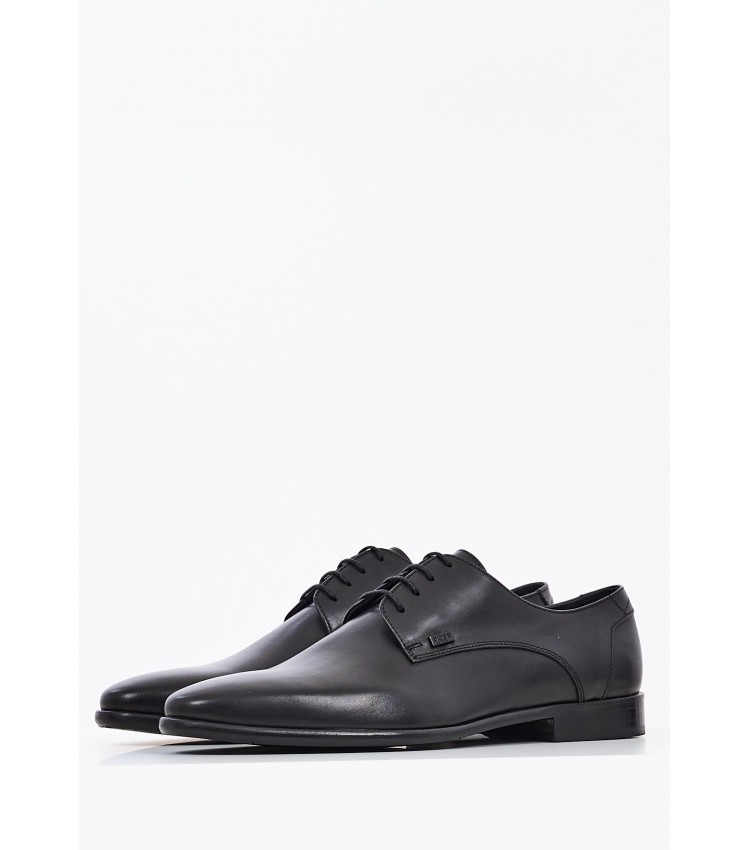 Men Shoes S6383 Black Leather Boss shoes