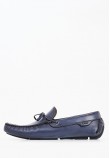 Men Moccasins S6889 Blue Leather Boss shoes