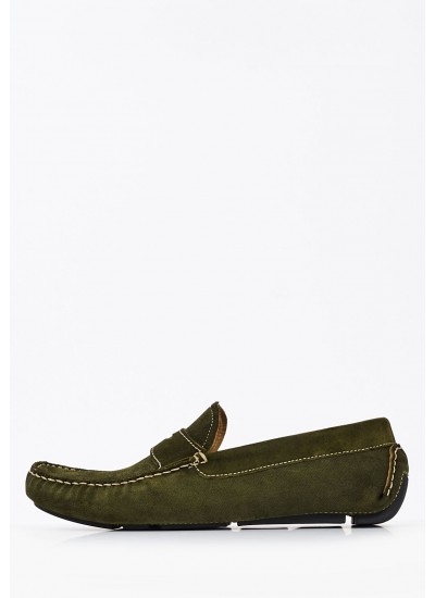 Men Moccasins S6890 Olive Buckskin Boss shoes