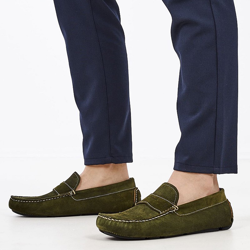 Ανδρικά Μοκασίνια S6890 Λαδί Δέρμα Καστόρι Boss shoes