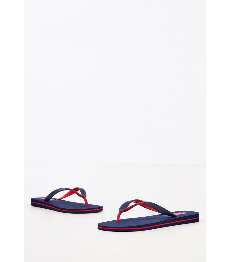 Men Flip Flops & Sandals Bolt Blue Rubber Ralph Lauren