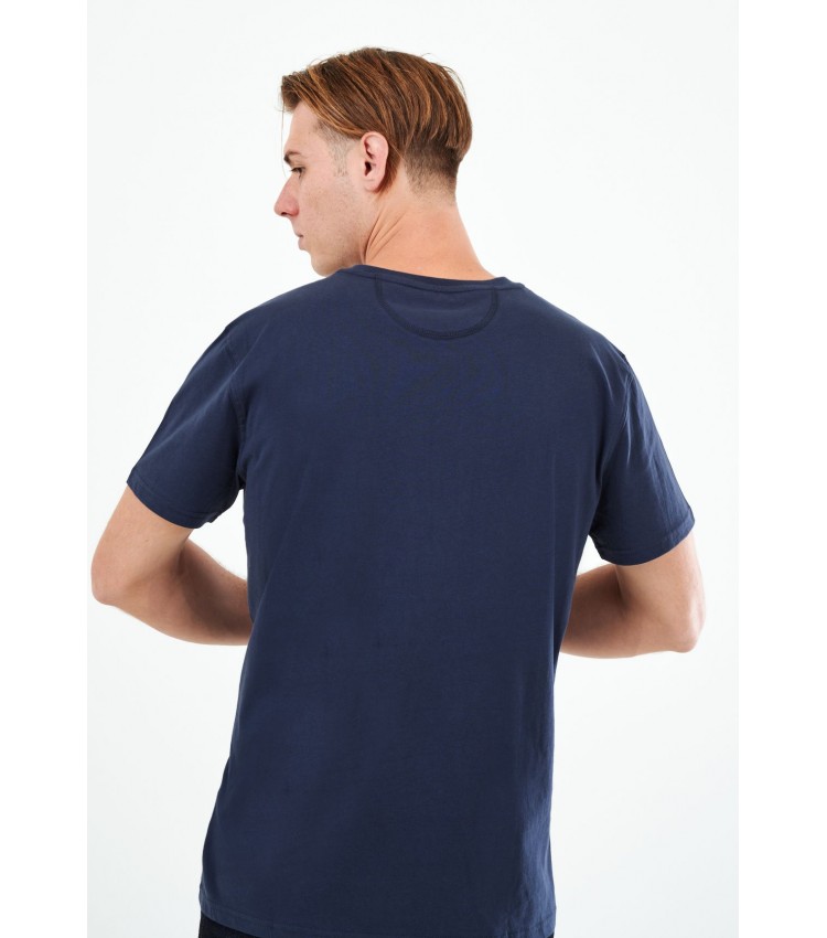 Men T-Shirts Embroidered DarkBlue Cotton La Martina