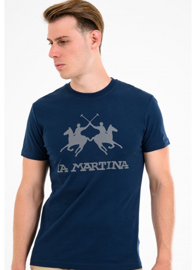 Men T-Shirts Jersey DarkBlue Cotton La Martina