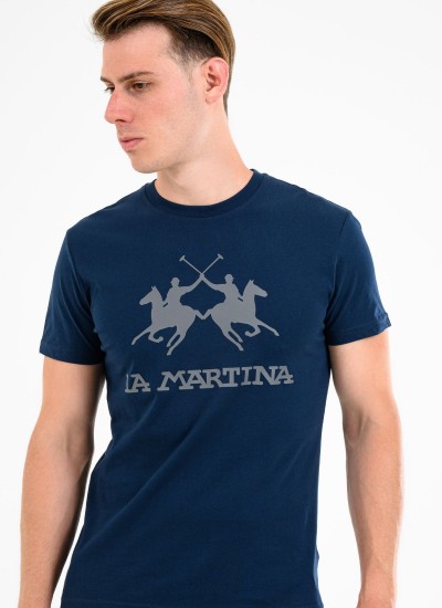 Ανδρικές Μπλούζες Jersey Σκούρο Μπλε Βαμβάκι La Martina
