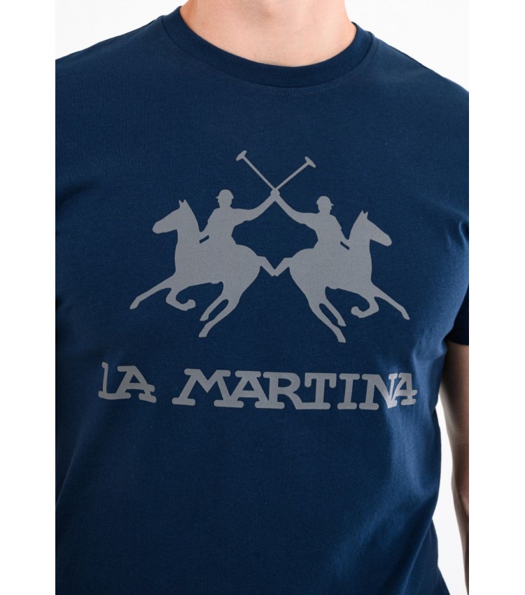 Men T-Shirts Jersey DarkBlue Cotton La Martina