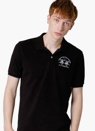 Men T-Shirts Miguel Black Cotton La Martina