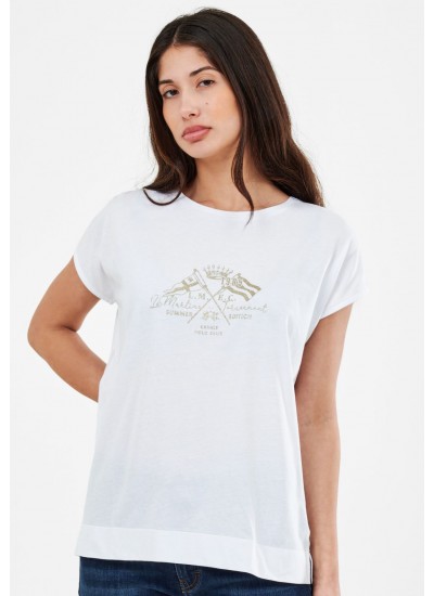 Women T-Shirts - Tops Shining.Flag White Cotton La Martina