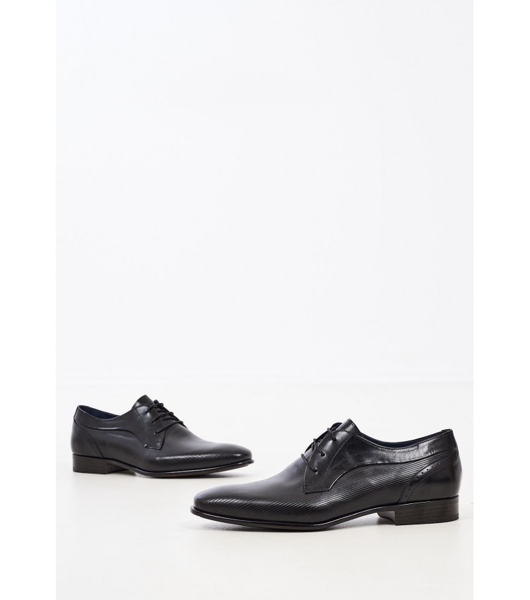 Men Shoes 2103 Black Leather Damiani