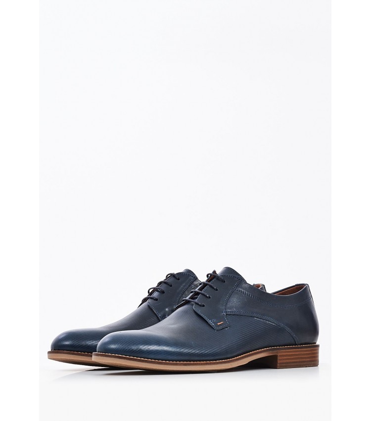 Men Shoes 2701 Blue Leather Damiani