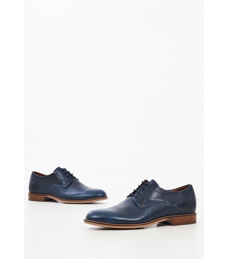 Men Shoes 2701 Blue Leather Damiani