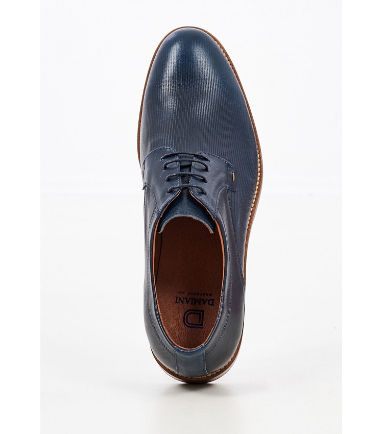 Men Shoes 2701 Blue Leather Damiani