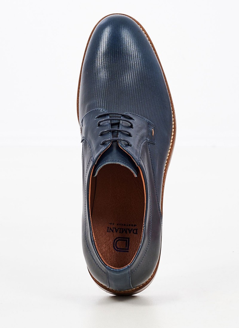 Men Shoes from the Damiani brand 2701 Blue Leather mortoglou.gr eshop