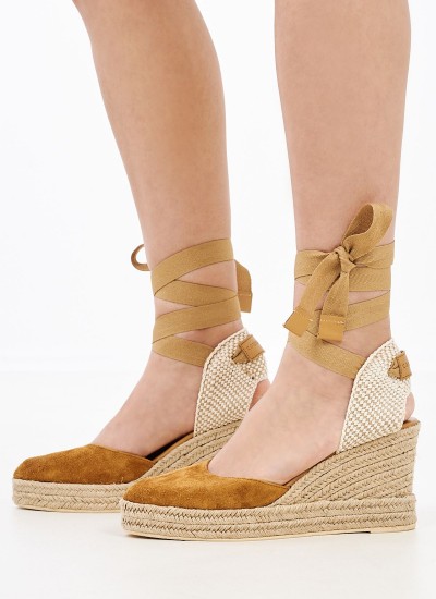 Women Platforms High 607.14 Gold Leather Mortoglou