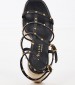 Women Platforms Low K.402 Black Leather Komis and Komis