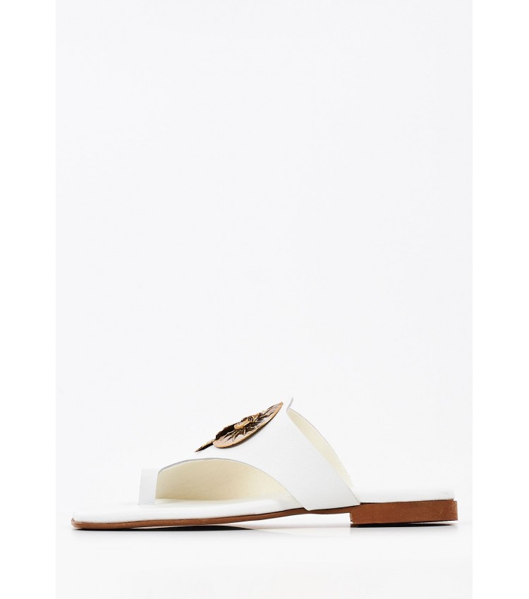 Women Flats K202 White Leather Komis and Komis