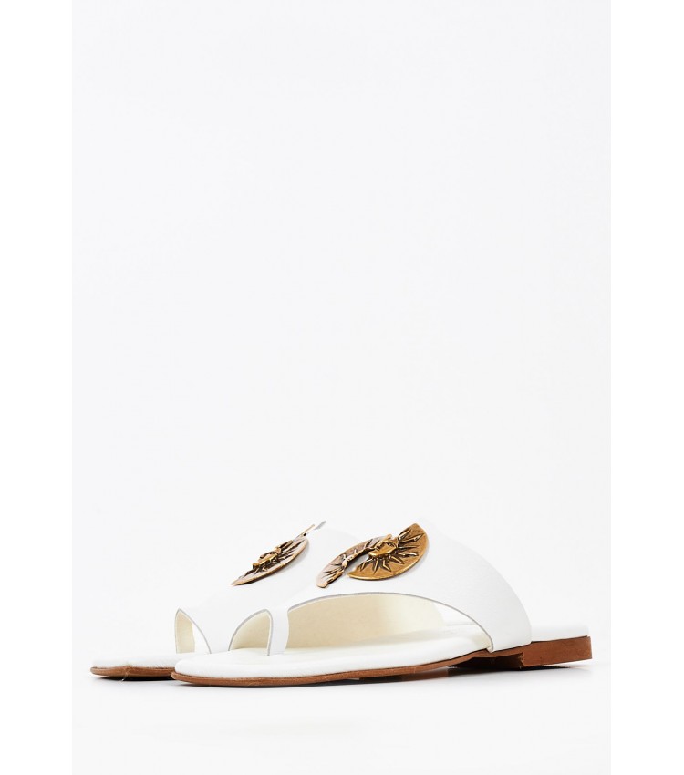 Women Flats K202 White Leather Komis and Komis