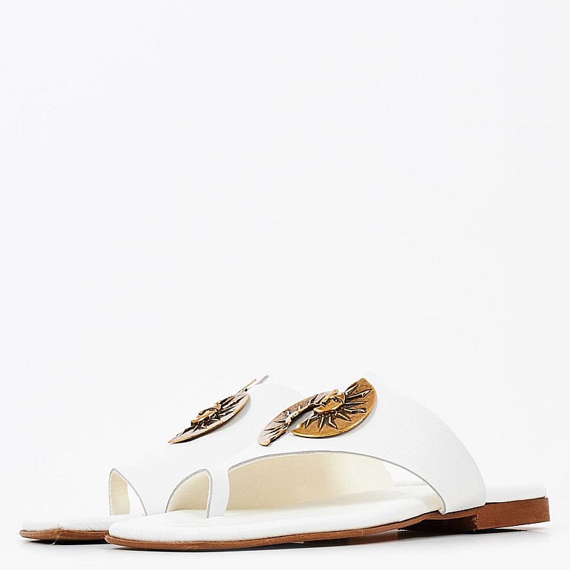 Γυναικεία Flats K202 Άσπρο Δέρμα Komis and Komis