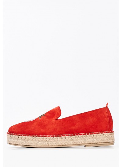 Women Espadrilles K59 Red Buckskin Komis and Komis