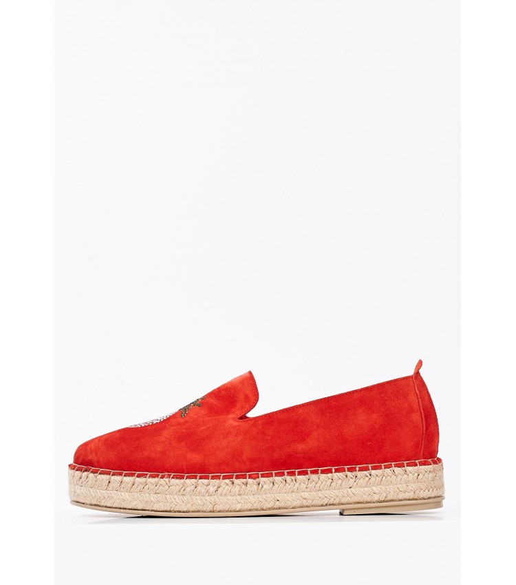 Women Espadrilles K59 Red Buckskin Komis and Komis