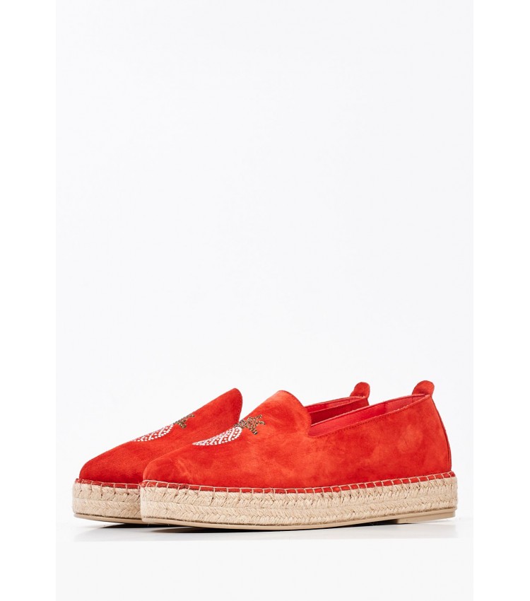 Women Espadrilles K59 Red Buckskin Komis and Komis