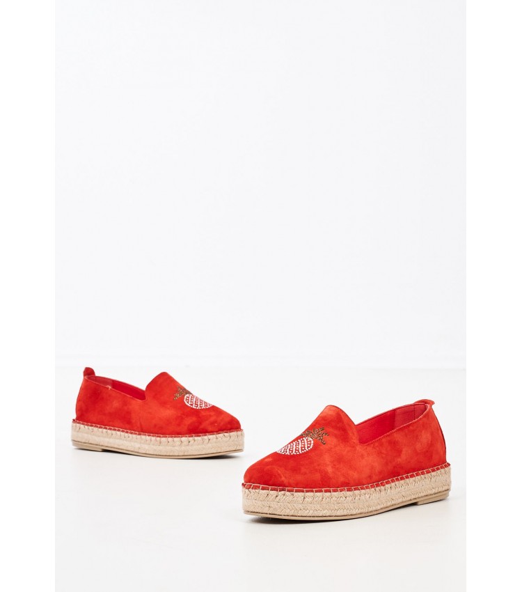 Women Espadrilles K59 Red Buckskin Komis and Komis