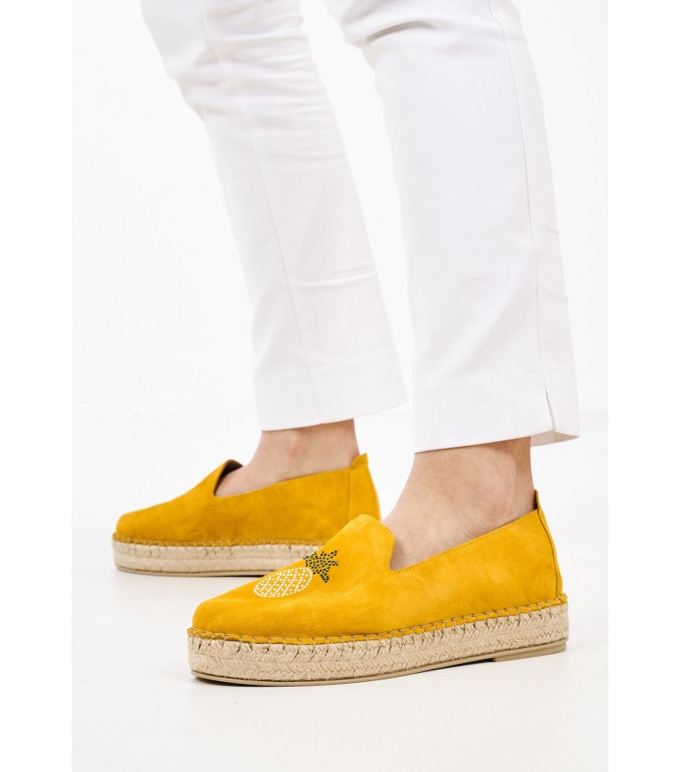 Women Espadrilles K59 Yellow Buckskin Komis and Komis