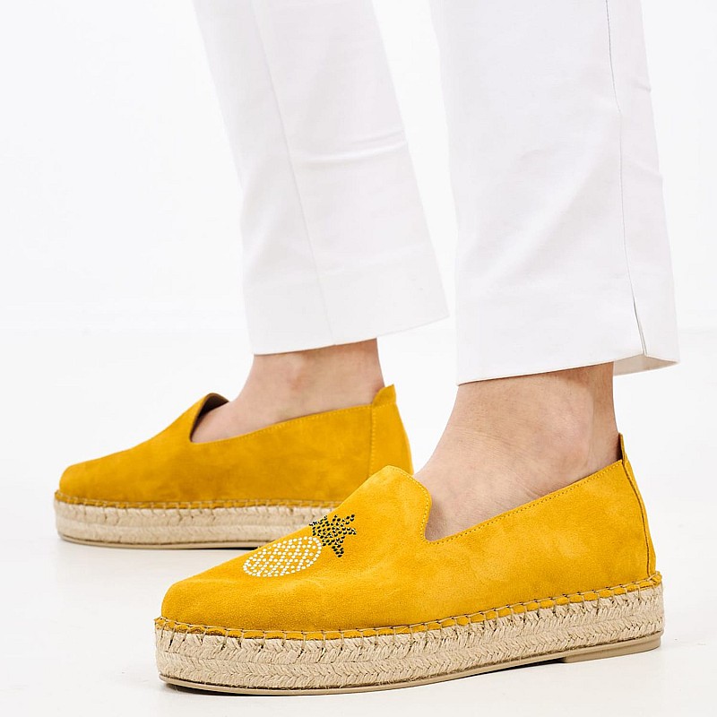 Women Espadrilles K59 Yellow Buckskin Komis and Komis