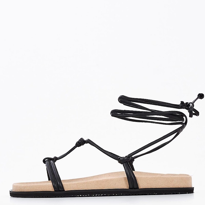 Γυναικεία Flats K5 Μαύρο Δέρμα Komis and Komis