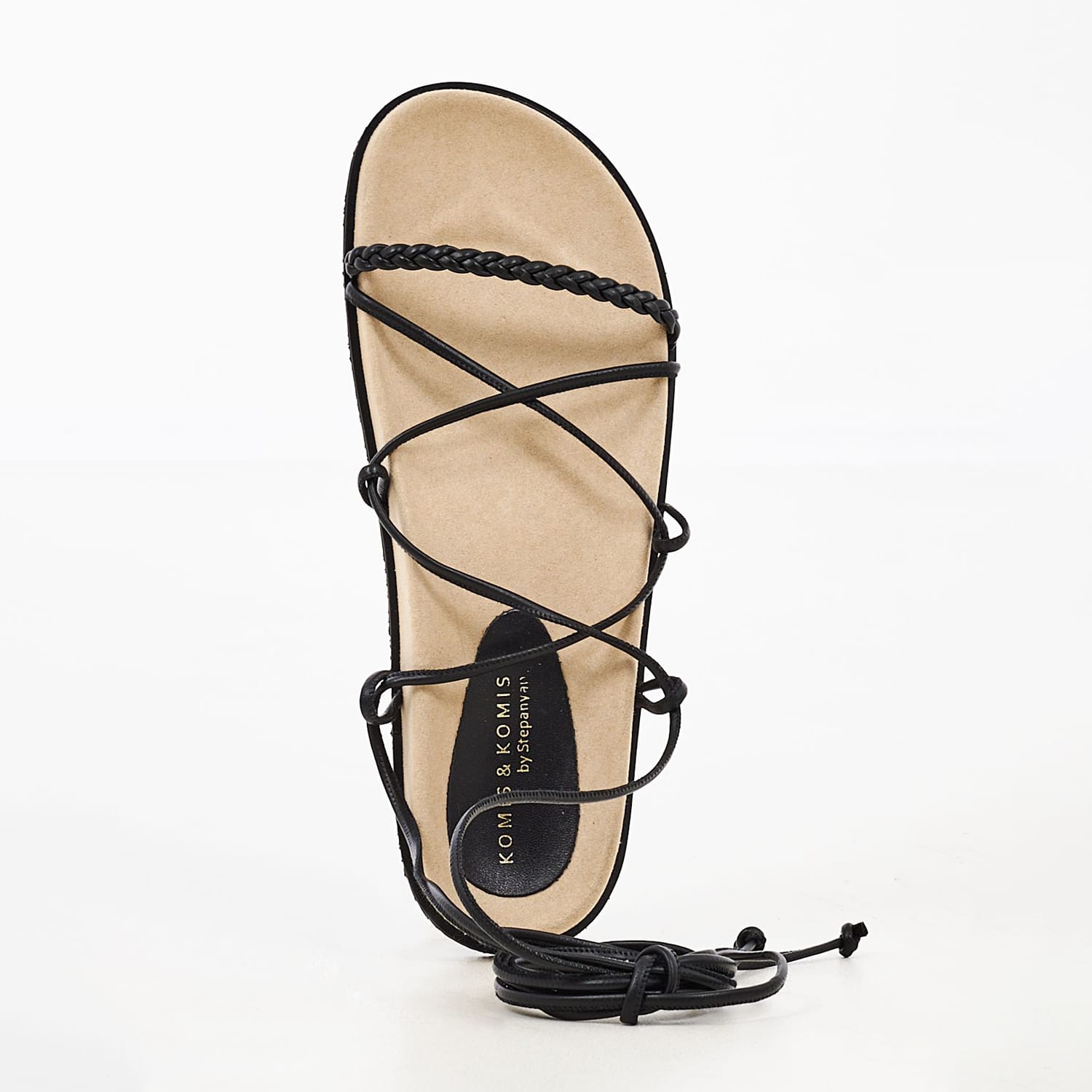 Γυναικεία Flats K6 Μαύρο Δέρμα Komis and Komis