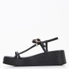 Women Platforms Low K78 Black Leather Komis and Komis Women Platforms Low K78 Black Leather Komis and Komis