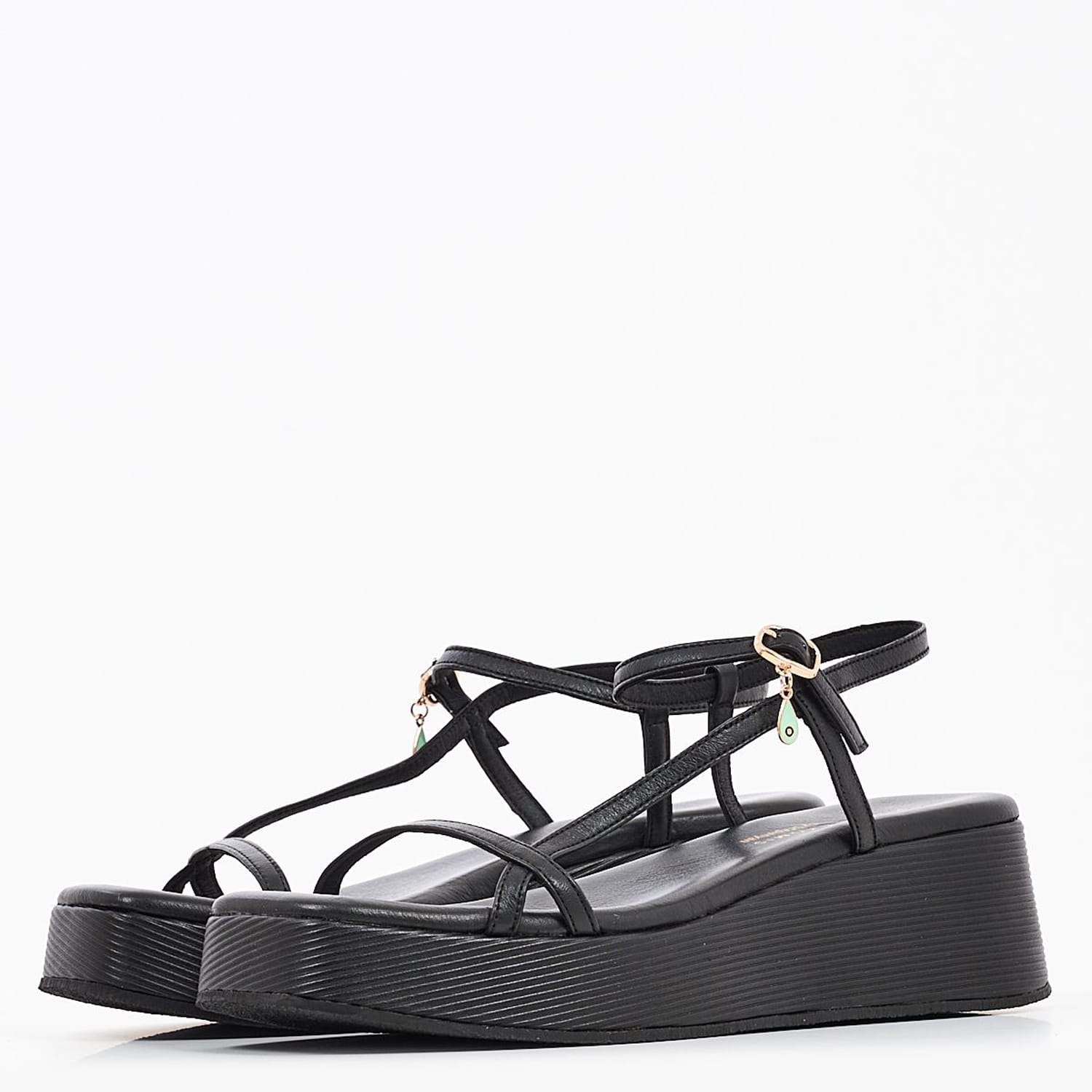 Women Platforms Low K78 Black Leather Komis and Komis Women Platforms Low K78 Black Leather Komis and Komis