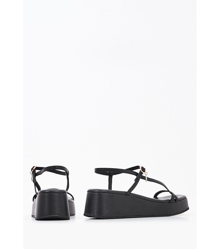 Women Platforms Low K78 Black Leather Komis and Komis