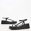 Women Platforms Low K78 Black Leather Komis and Komis Women Platforms Low K78 Black Leather Komis and Komis