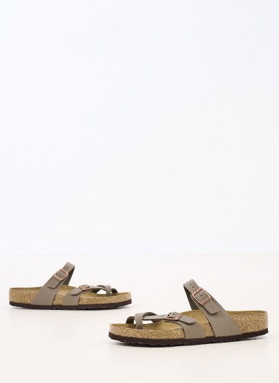 Γυναικεία Flats Gizeh.BS Ανθρακί Δέρμα Birkenstock