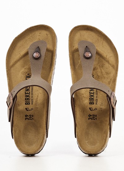 Γυναικεία Flats Gizeh.Bs.Nrw Καφέ ECOleather Birkenstock