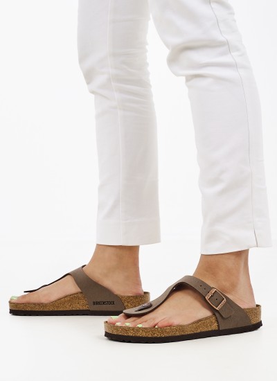 Γυναικεία Flats Gizeh.Bs.Nrw Καφέ ECOleather Birkenstock