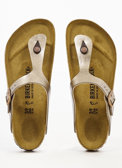 Γυναικεία Flats Gizeh.BS Ανθρακί Δέρμα Birkenstock