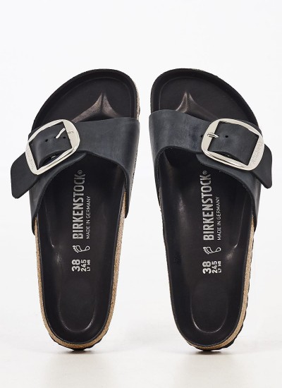 Γυναικεία Flats Madrid.Buckle Μαύρο ECOleather Birkenstock