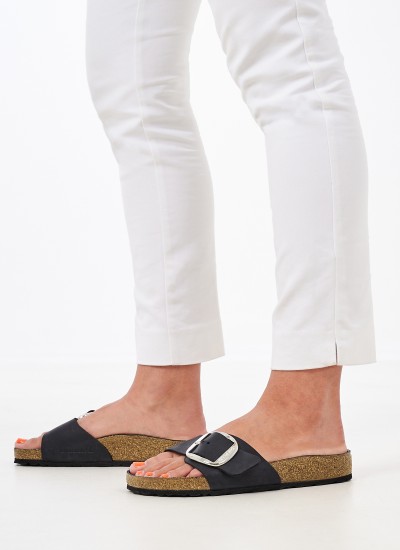 Γυναικεία Flats Madrid.Buckle Μαύρο ECOleather Birkenstock