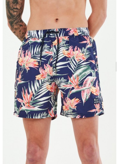 Men Swimsuit Hawaiian.Short Multi Polyester Superdry