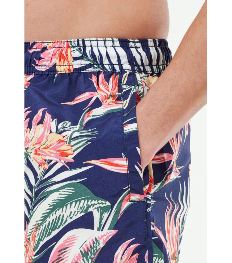 Men Swimsuit Hawaiian.Short Multi Polyester Superdry