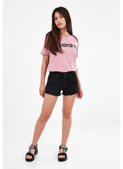 Women Skirts - Shorts Hr.Denim Black Cotton Superdry