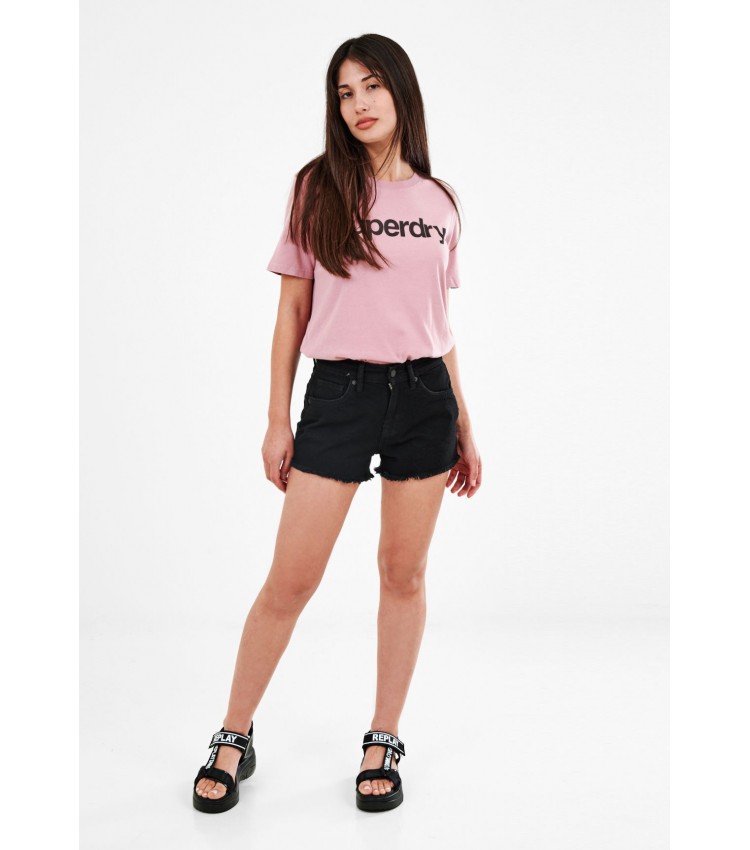 Women Skirts - Shorts Hr.Denim Black Cotton Superdry