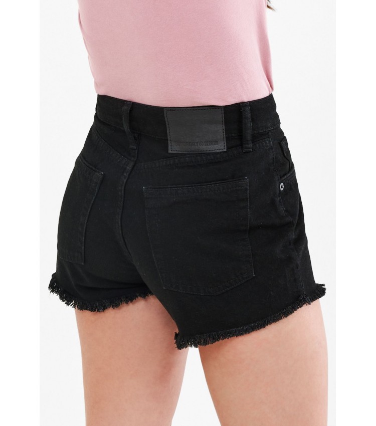 Women Skirts - Shorts Hr.Denim Black Cotton Superdry