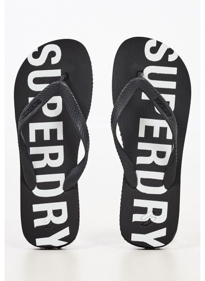 Men Flip Flops & Sandals MF310186A Black Rubber Superdry