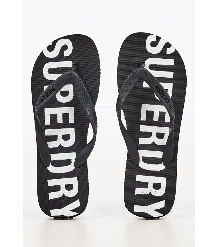 Men Flip Flops & Sandals MF310186A Black Rubber Superdry