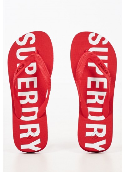 Men Flip Flops & Sandals MF310186A Red Rubber Superdry